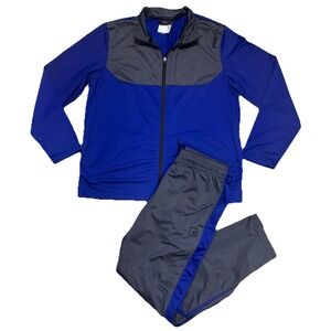 And1 Men's Track Suit Gray Blue Warmup Pants Jacket Athletic Basketball Size XL